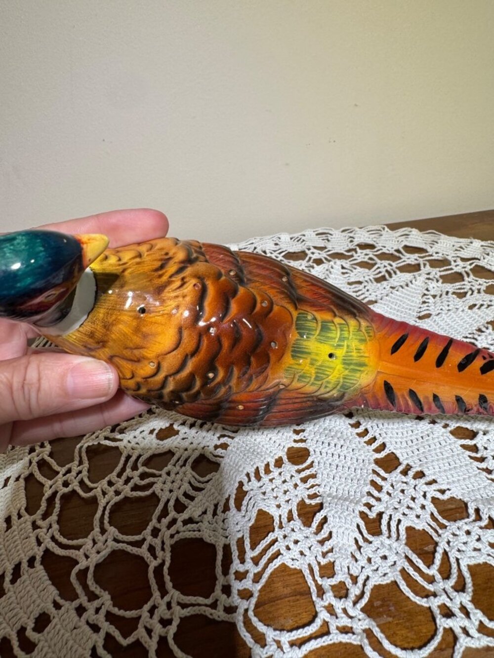 Vintage Ceramic Pheasant Figurine Hand-Painted Bird Decor Collectible MCM - Picture 5 of 6